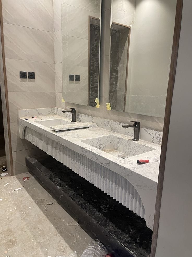 مغاسل رخام ، تركيب وتفصيل مغاسل رخام