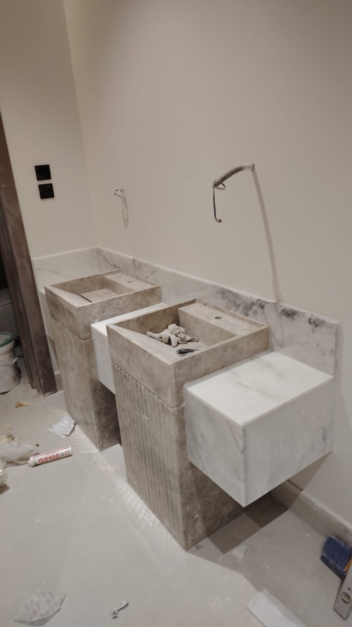 مغاسل رخام , بناء مغاسل رخام حمامات