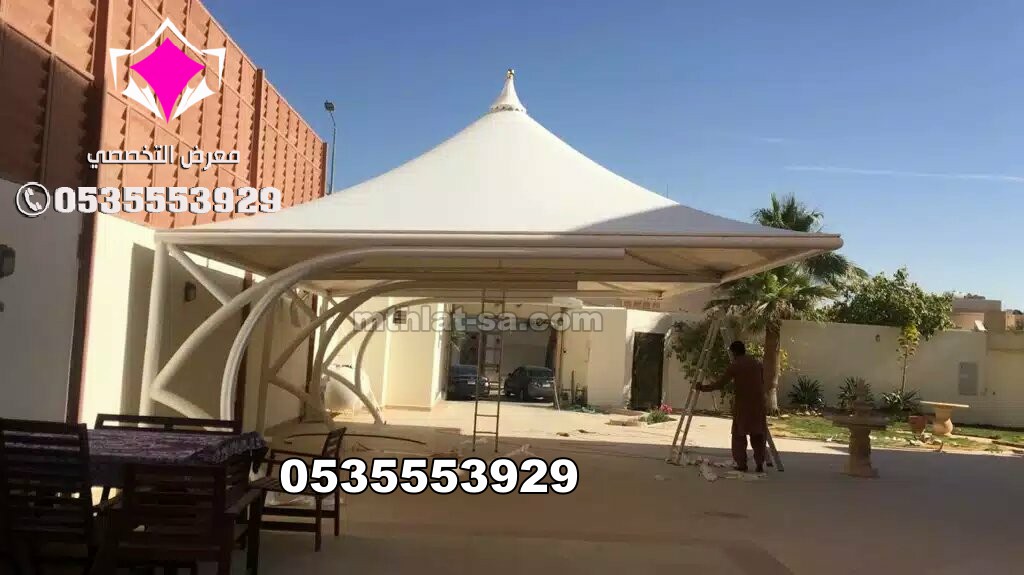 ورشة تصنيع جميع اعمال مظلات الحكومية والخاصة 0500559613  يمكن تركيبها في مباني وجميع الوزارات الحكومية